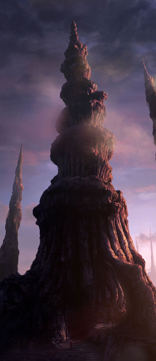 stitched image of rock spire